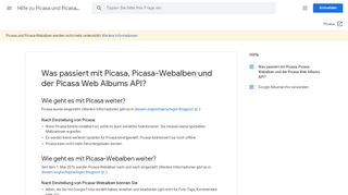 
                            6. Was passiert mit Picasa, Picasa-Webalben und der Picasa Web ...