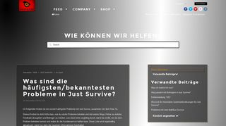 
                            6. Was sind die häufigsten/bekanntesten Probleme in Just Survive ...