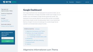 
                            7. Was steckt hinter dem Google Dashboard? - Ryte Wiki