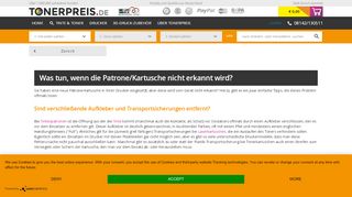 
                            10. Was tun, wenn die Patrone/Kartusche nicht erkannt wird? - Tonerpreis