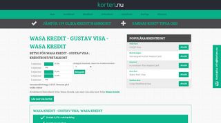 
                            7. Wasa Kredit - Gustav Visa - Wasa Kredit Ansök Online - Korten.nu