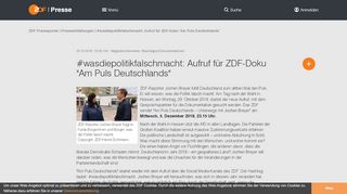 
                            13. #wasdiepolitikfalschmacht: Aufruf für ZDF-Doku 