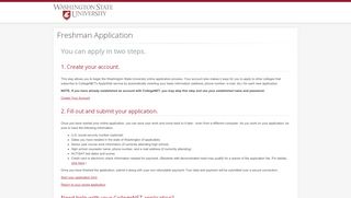 
                            5. Washington State University - Application Menu - ApplyWeb