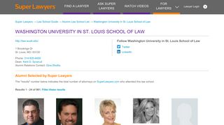 
                            7. Washington University in St. Louis School of Law Alumni Rated by ...