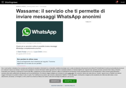 
                            6. Wassame: il servizio che ti permette di inviare messaggi WhatsApp ...