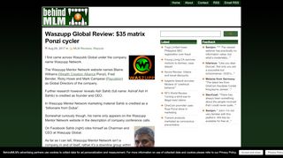 
                            13. Waszupp Global Review: $35 matrix Ponzi cycler - BehindMLM