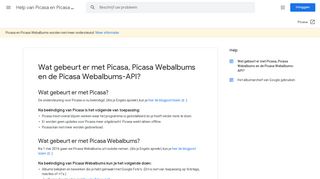 Wat gebeurt er met Picasa, Picasa Webalbums en de Picasa ...