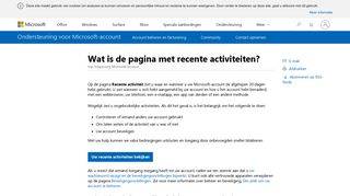 
                            1. Wat is de pagina met recente activiteiten? - Microsoft Support