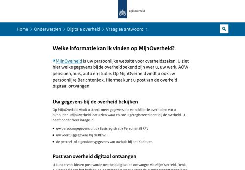 
                            7. Wat is MijnOverheid? | Rijksoverheid.nl