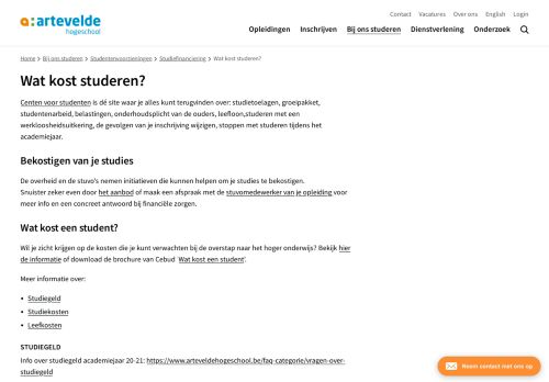 
                            13. Wat kost studeren? | Arteveldehogeschool Gent