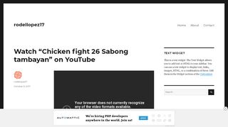 
                            12. Watch “Chicken fight 26 Sabong tambayan” on YouTube ...