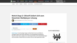 
                            9. Watch Dogs 2: Ubisoft äußert sich zum Stand der Multiplayer-Lösung ...