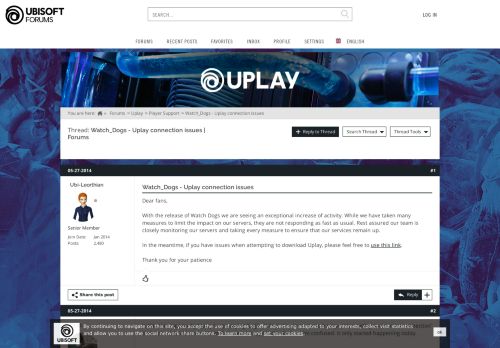 
                            1. Watch_Dogs - Uplay connection issues - Ubisoft Forums