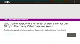 
                            10. Watch Jake Gyllenhaal in Spooky Trailer for Velvet Buzzsaw | Film News