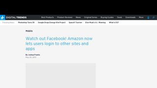 
                            13. Watch out Facebook! Amazon now lets users login to other sites and ...