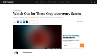 
                            11. Watch Out for These Cryptocurrency Scams - Entrepreneur