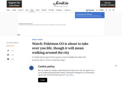 
                            12. Watch: Pokémon GO is about to take over you life, though it will mean ...