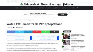 
                            7. Watch PTCL Smart TV On PC/Laptop/Phone - INCPak