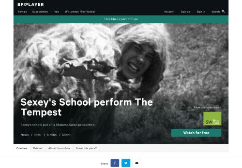 
                            12. Watch Sexey's School perform The Tempest online - BFI ...