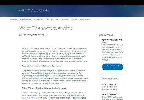 
                            2. Watch TV from Anywhere at Any Time - Xfinity