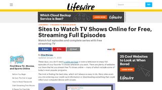 
                            4. Watch TV Shows Online Free for Full Episodes - Lifewire