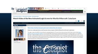 
                            8. Watch Video of the New Animated Login Screen for World of Warcraft ...