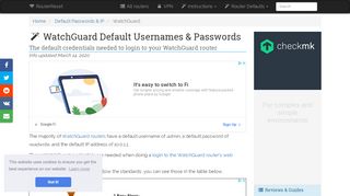 
                            8. WatchGuard Default Password, Login & IP List (updated January 2019 ...