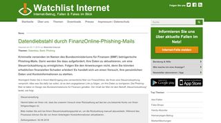 
                            4. Watchlist Internet: Datendiebstahl durch FinanzOnline-Phishing-Mails