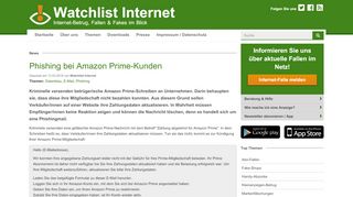 
                            10. Watchlist Internet: Phishing bei Amazon Prime-Kunden