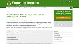 
                            10. Watchlist Internet: Schadsoftware-Mails von Paymorrow Gbr und ...