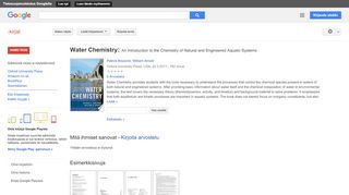 
                            4. Water Chemistry: An Introduction to the Chemistry of Natural and ...