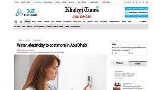 
                            9. Water, electricity to cost more in Abu Dhabi - Khaleej Times