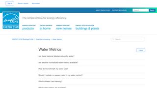 
                            10. Water Metrics – ENERGY STAR Buildings FAQs