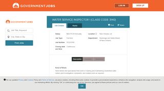 
                            13. WATER SERVICE INSPECTOR I (CLASS CODE 3140) | Government ...