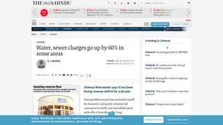 
                            10. Water, sewer charges go up by 60% in some areas - The Hindu