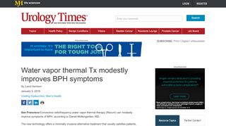 
                            12. Water vapor thermal Tx modestly improves BPH symptoms | Urology ...