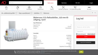 
                            7. Watercare 2 l/s fedtudskiller, 110 mm til-/afgang, i jord - AO.dk