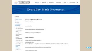 
                            8. Watertown Unified School District - Everyday Math Resources