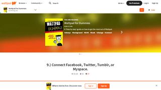 
                            6. Wattpad for Dummies - 9.) Connect Facebook, Twitter, Tumblr, or ...