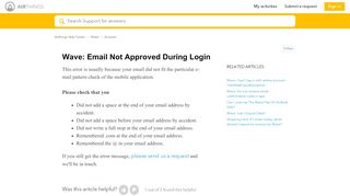 
                            9. Wave: Email not approved during login – Airthings Help Center