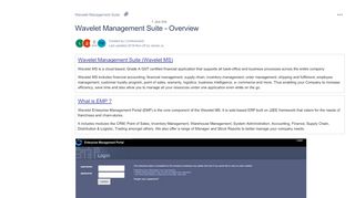 
                            8. Wavelet Management Suite - Overview