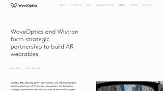 
                            10. WaveOptics and Wistron form strategic partnership to build AR ...