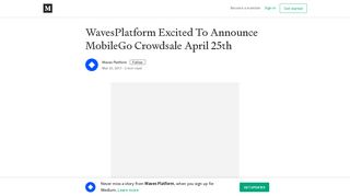 
                            12. WavesPlatform Excited To Announce MobileGo Crowdsale April 25th