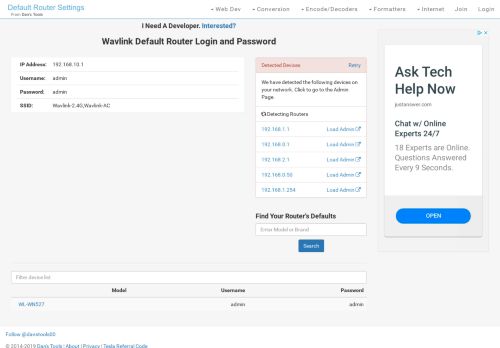 
                            4. Wavlink Default Router Login and Password - Clean CSS