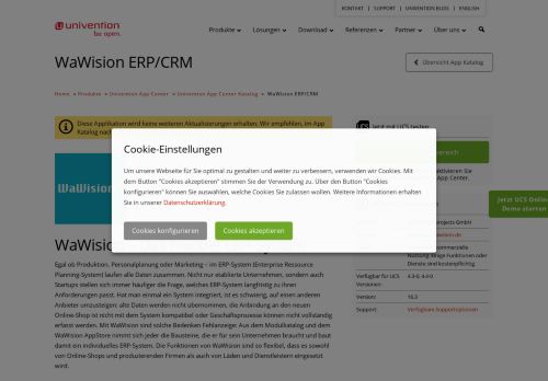 
                            10. WaWision ERP/CRM - Univention App Center Univention