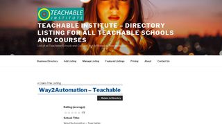 
                            10. Way2Automation – Teachable – Teachable Institute – Directory Listing ...