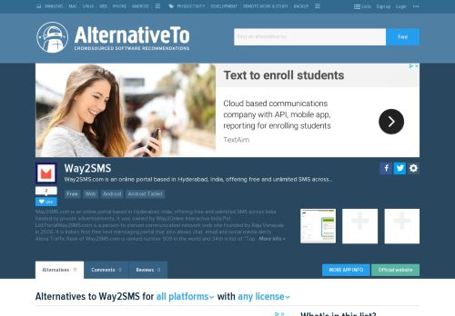 
                            13. Way2SMS Alternatives and Similar Apps and Websites ...
