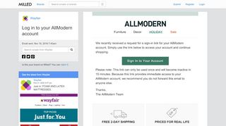 
                            12. Wayfair: Log in to your AllModern account | Milled