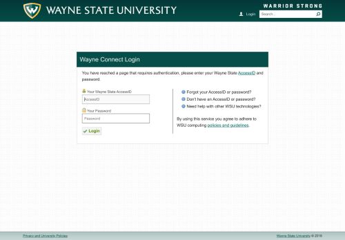 
                            9. Wayne Connect: Login