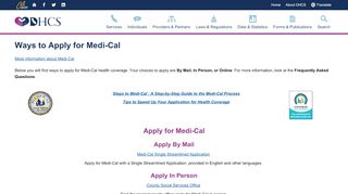 
                            3. Ways to Apply for Medi-Cal